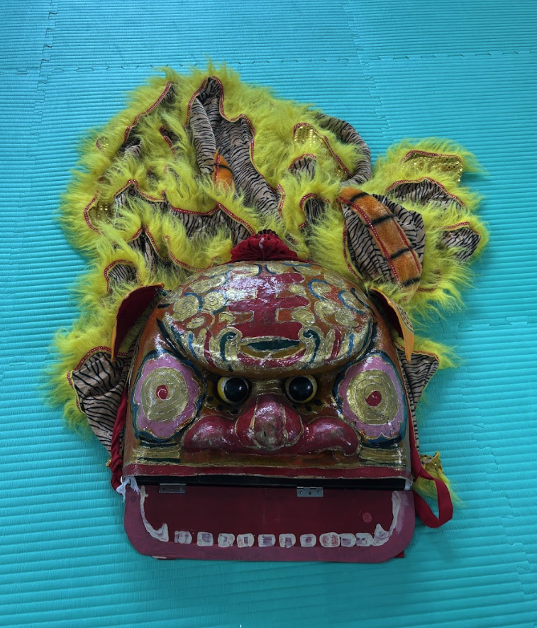 Front of the Hainan Tiger head, red with a bright yellow mane